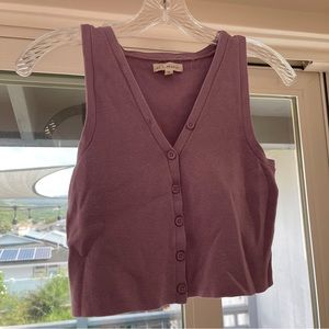 LA Hearts Purple Button Up Knit Tank